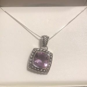 Sterling silver and purple stone necklace